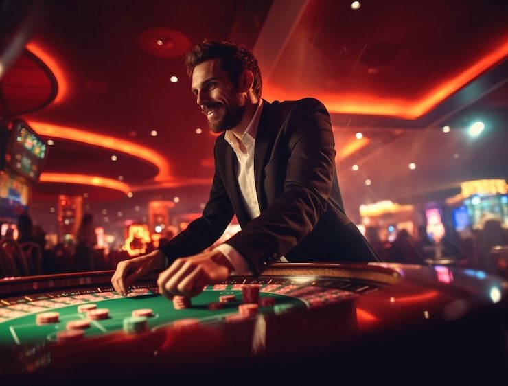 Antarmuka aplikasi bintangslot77 menampilkan meja live dealer dan permainan slot